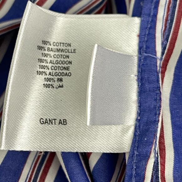 Gant Noble Poplin Casual Fit Striped Button Down Shirt Men's Size 3X - Picture 8 of 10